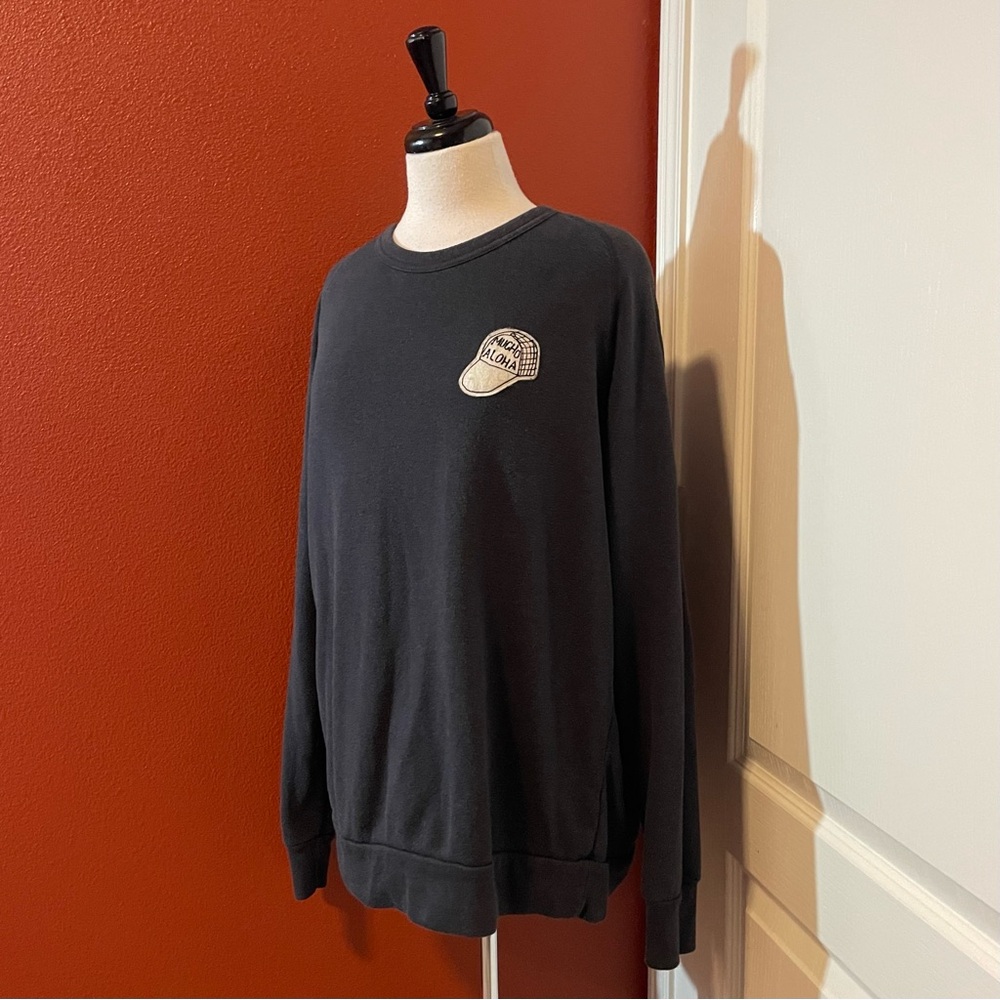 Yokishop Men’s “Mucho Aloha” Crewneck‎ Pullover Navy Cotton Blend Sweater